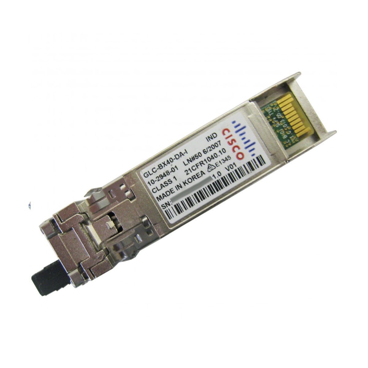 CISCO GLC-BX40-DA-I 1000BASE-BX40 SFP, 1490NM 1000BASE-BX40 SFP, 1490NM